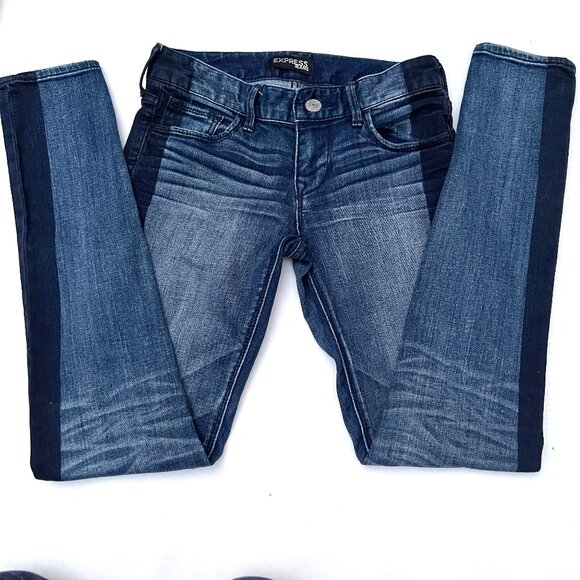 Express Stella Black Stripe skinny Jeans leggings size S - Picture 2 of 12